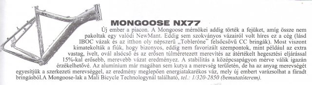 1998 Mongoose NX 7.7 #57